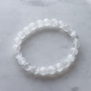 Selenite 8mm Beaded Bracelet