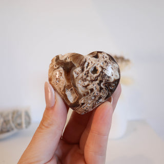 Chocolate Calcite & Aragonite Heart #5