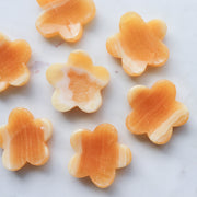 Orange Calcite Flower Worry Stone