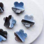 Blue Opal Flower Worry Stone