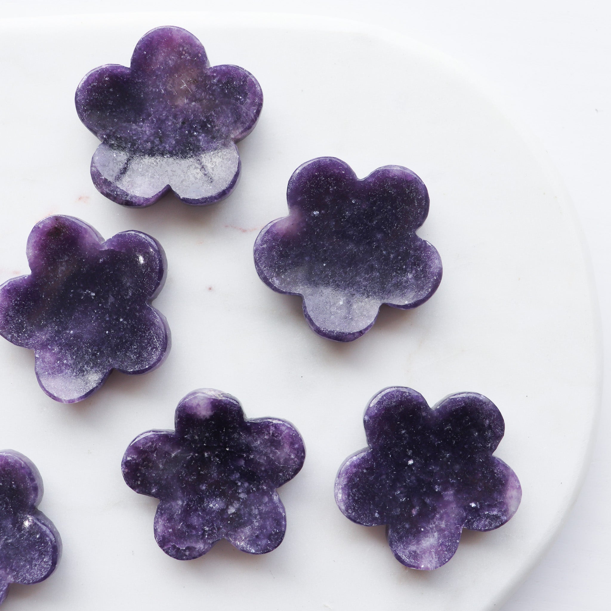 Lepidolite Flower Worry Stone