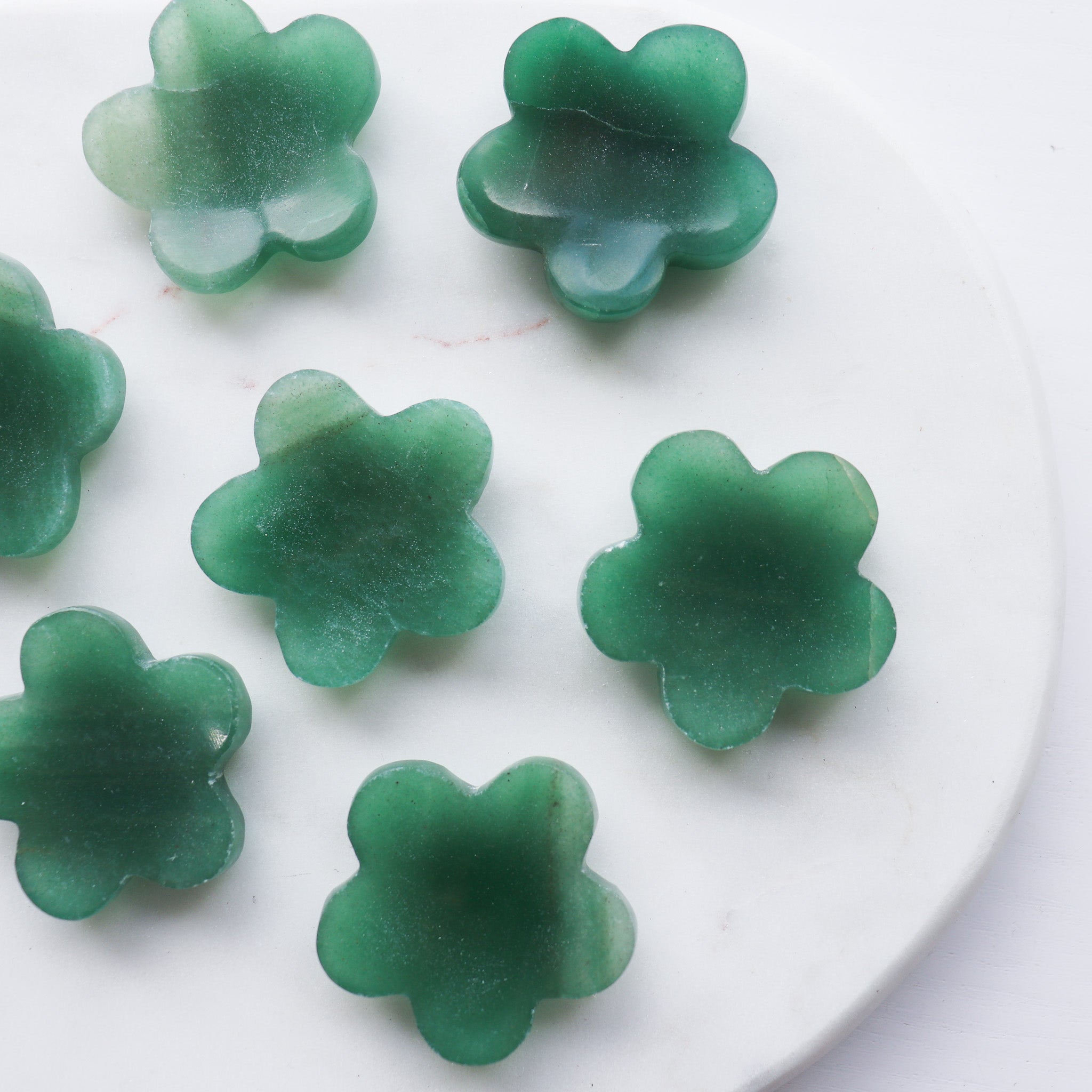 Aventurine Flower Worry Stone