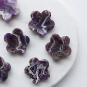 Amethyst Chevron Flower Worry Stone