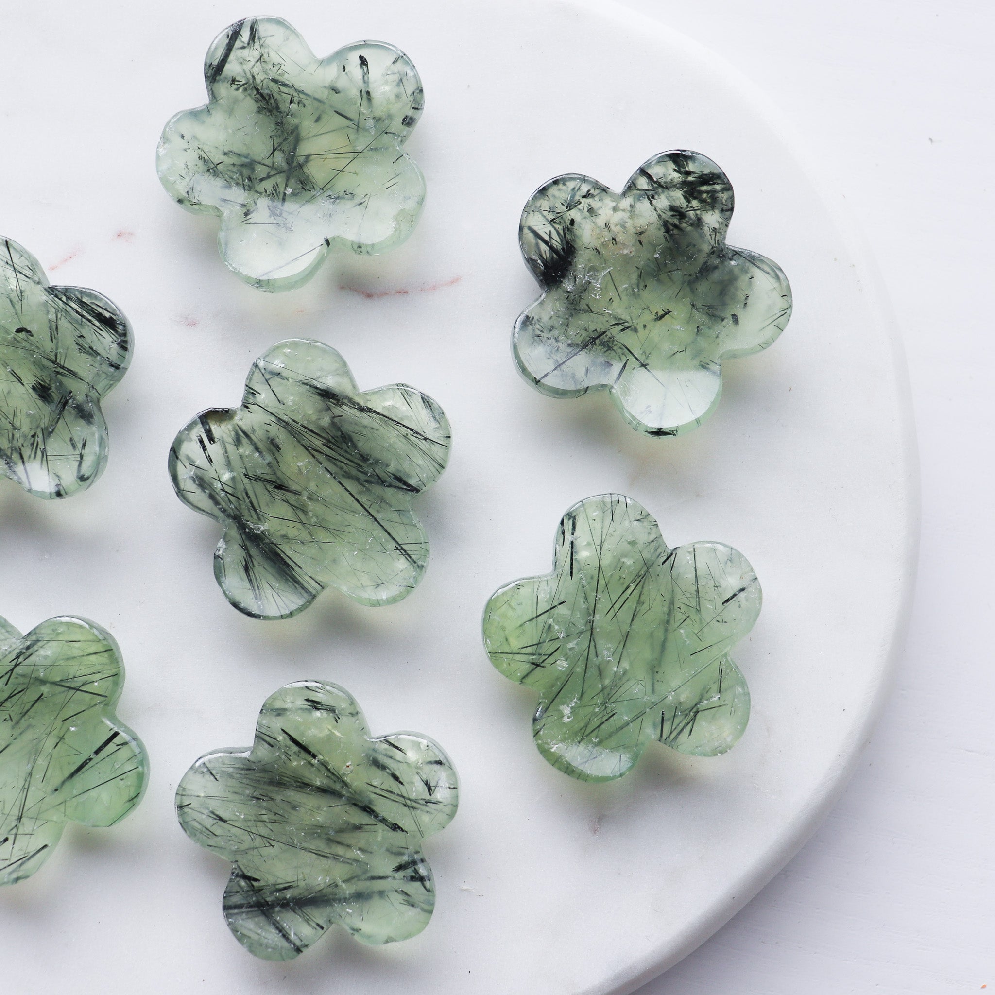 Prehnite Flower Worry Stone
