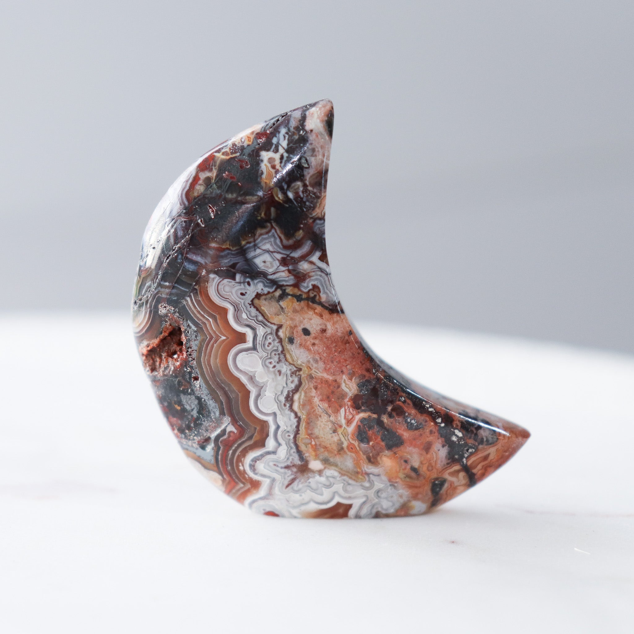 Crazy Lace Agate Standing Moon #3