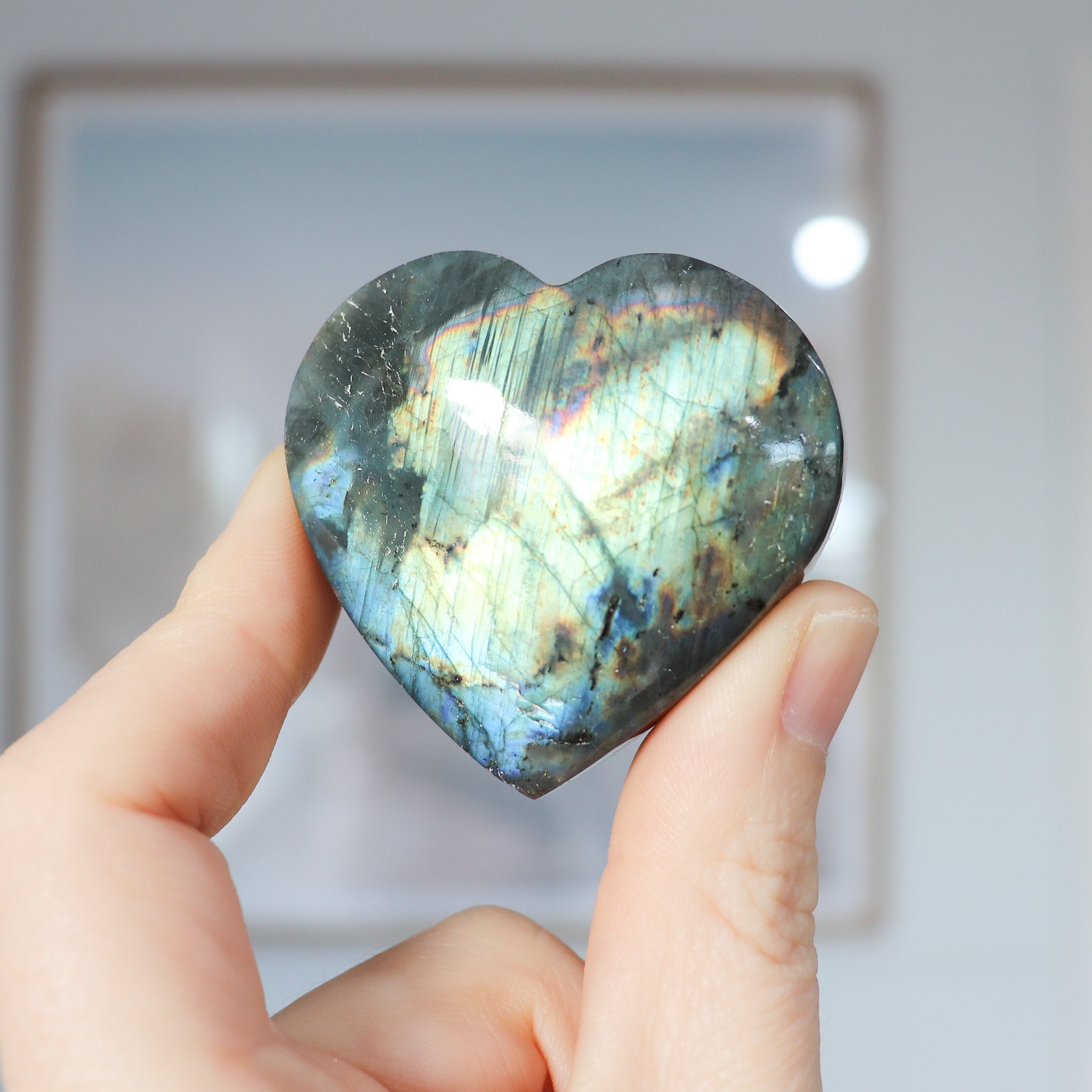 A Grade Labradorite Standing Heart #1