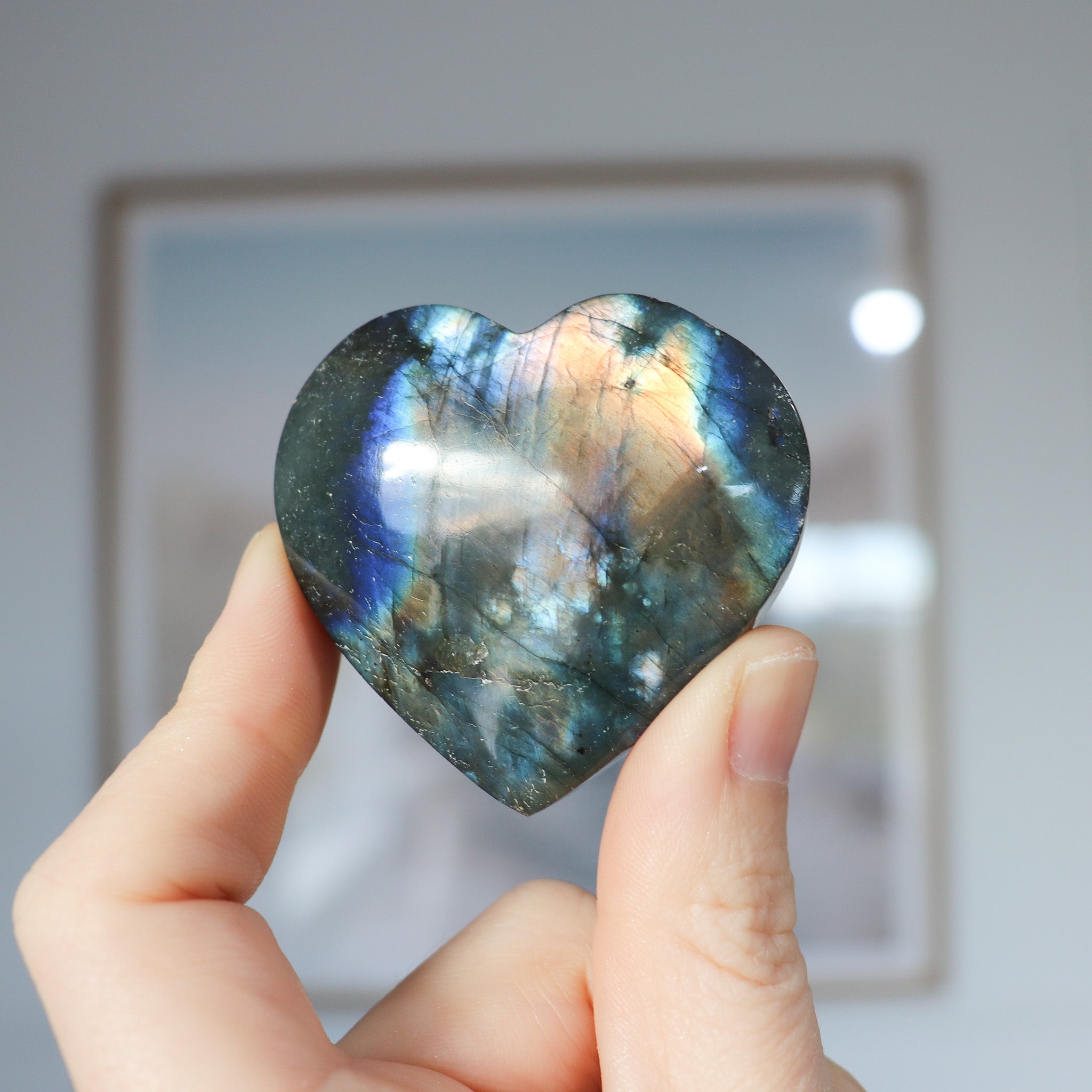 A Grade Labradorite Standing Heart #2