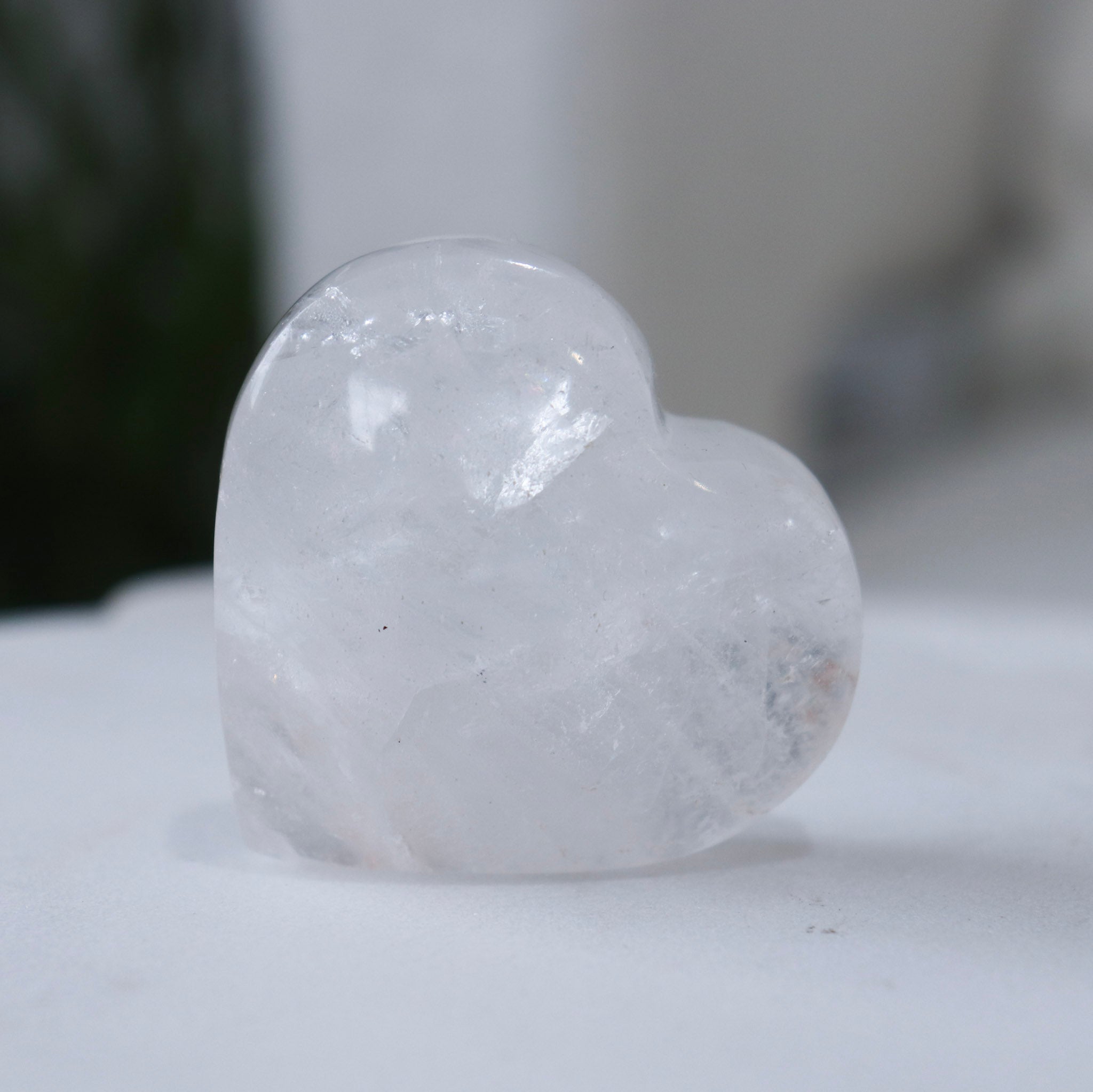 Clear Quartz Standing Heart #1