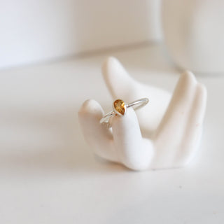Citrine Tear Faceted Ring Size 7