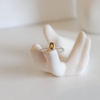 Citrine Oval Faceted Ring Size 6