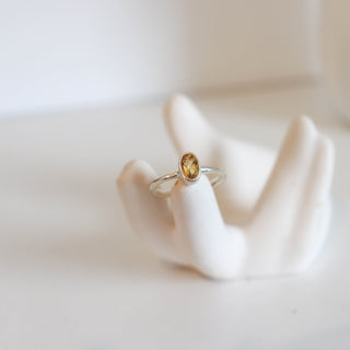 Citrine Oval Faceted Ring Size 5