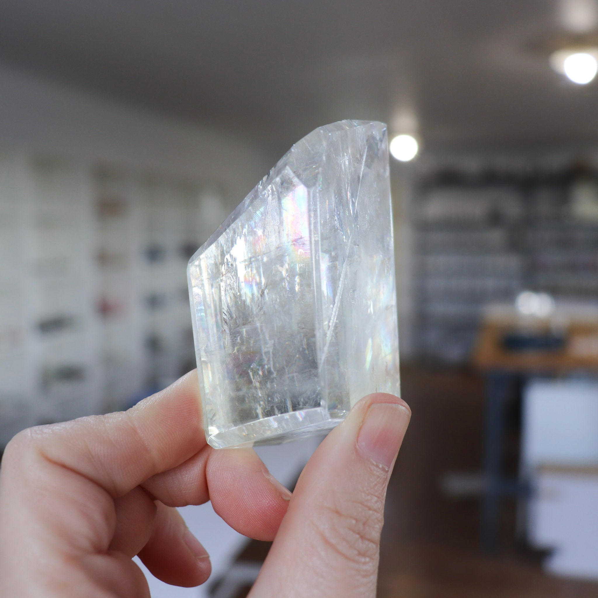 Optical Calcite Freeform with Rainbows #1