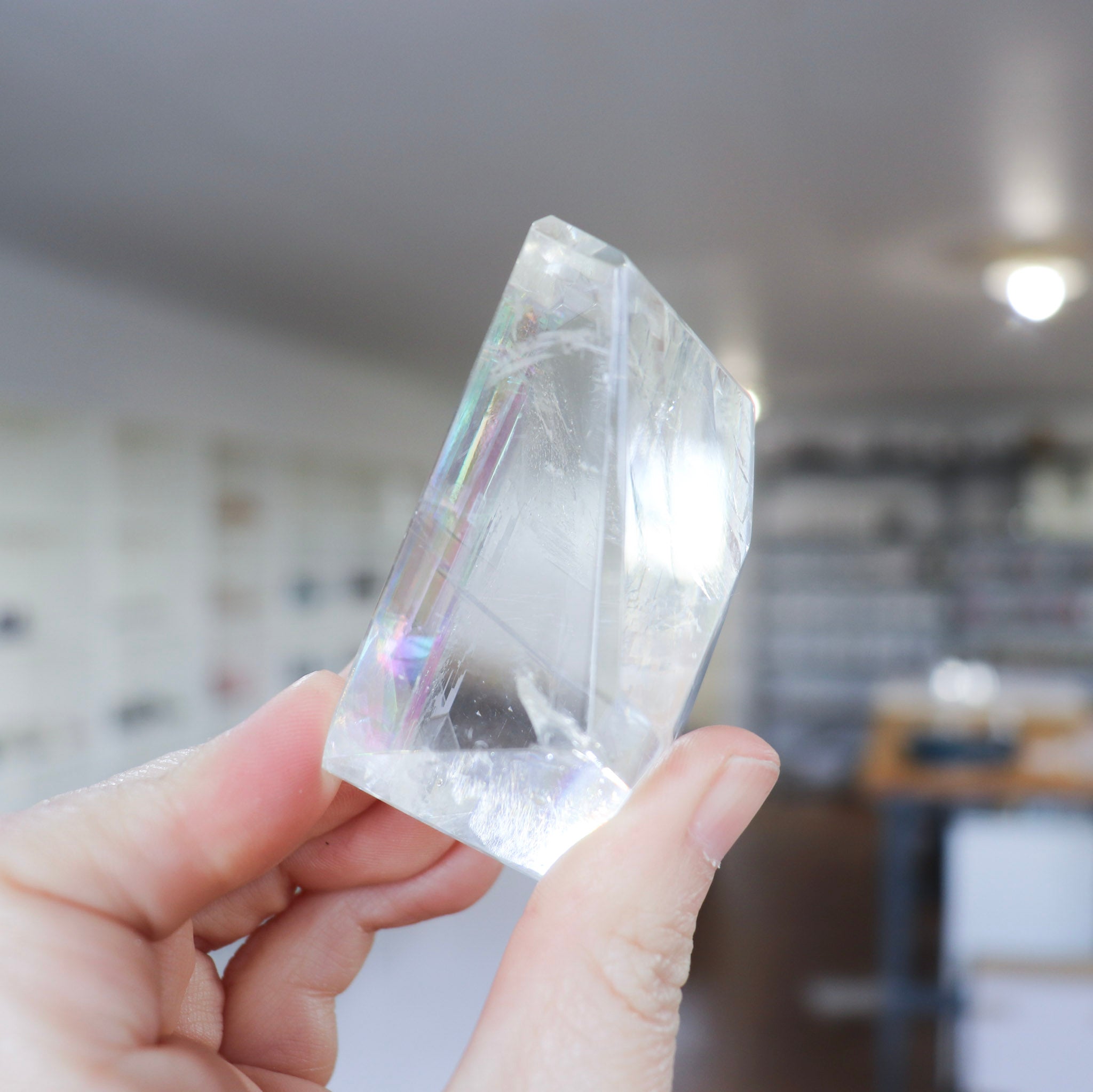 Optical Calcite Freeform with Rainbows #3