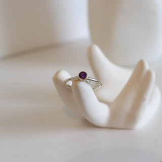 Amethyst Faceted Ring Size 7