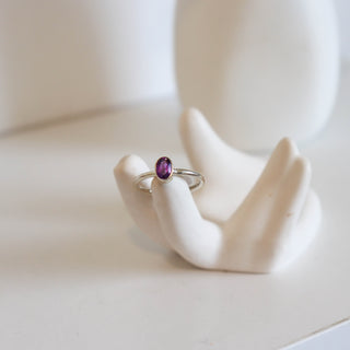 Amethyst Oval Faceted Ring Size 6
