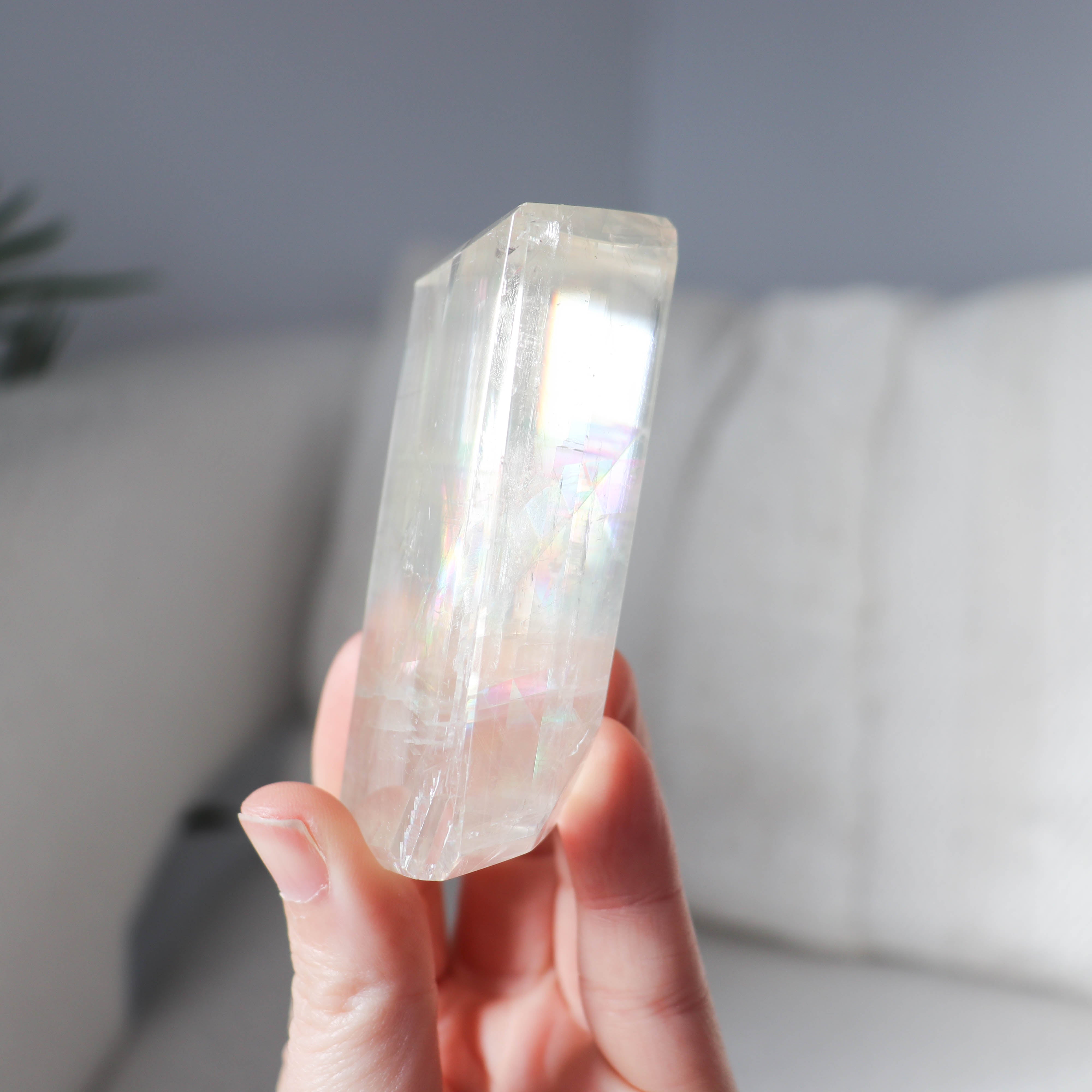 Optical Calcite Freeform with Rainbows #5