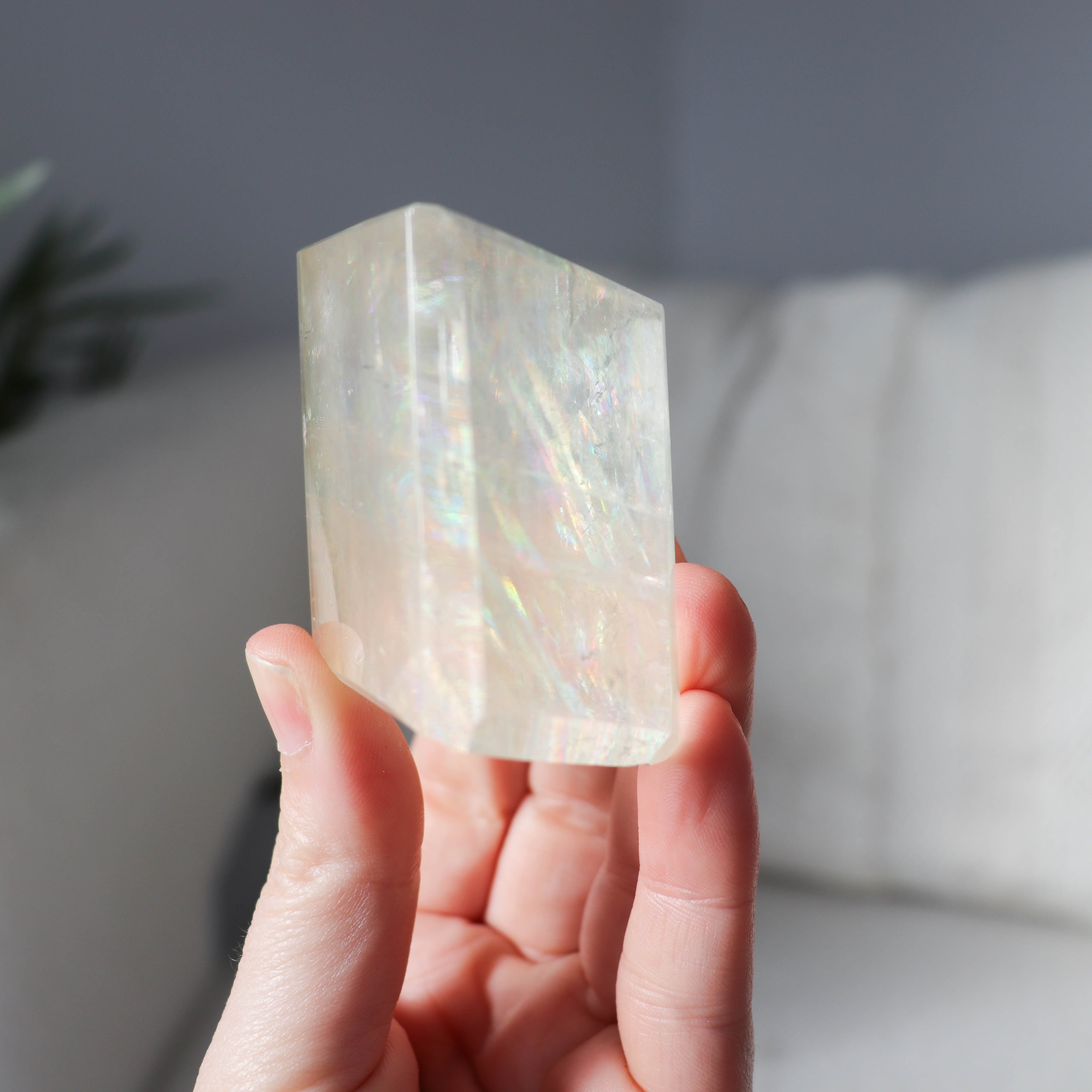 Optical Calcite Freeform with Rainbows #4