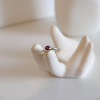 Amethyst Circle Faceted Ring Size 6