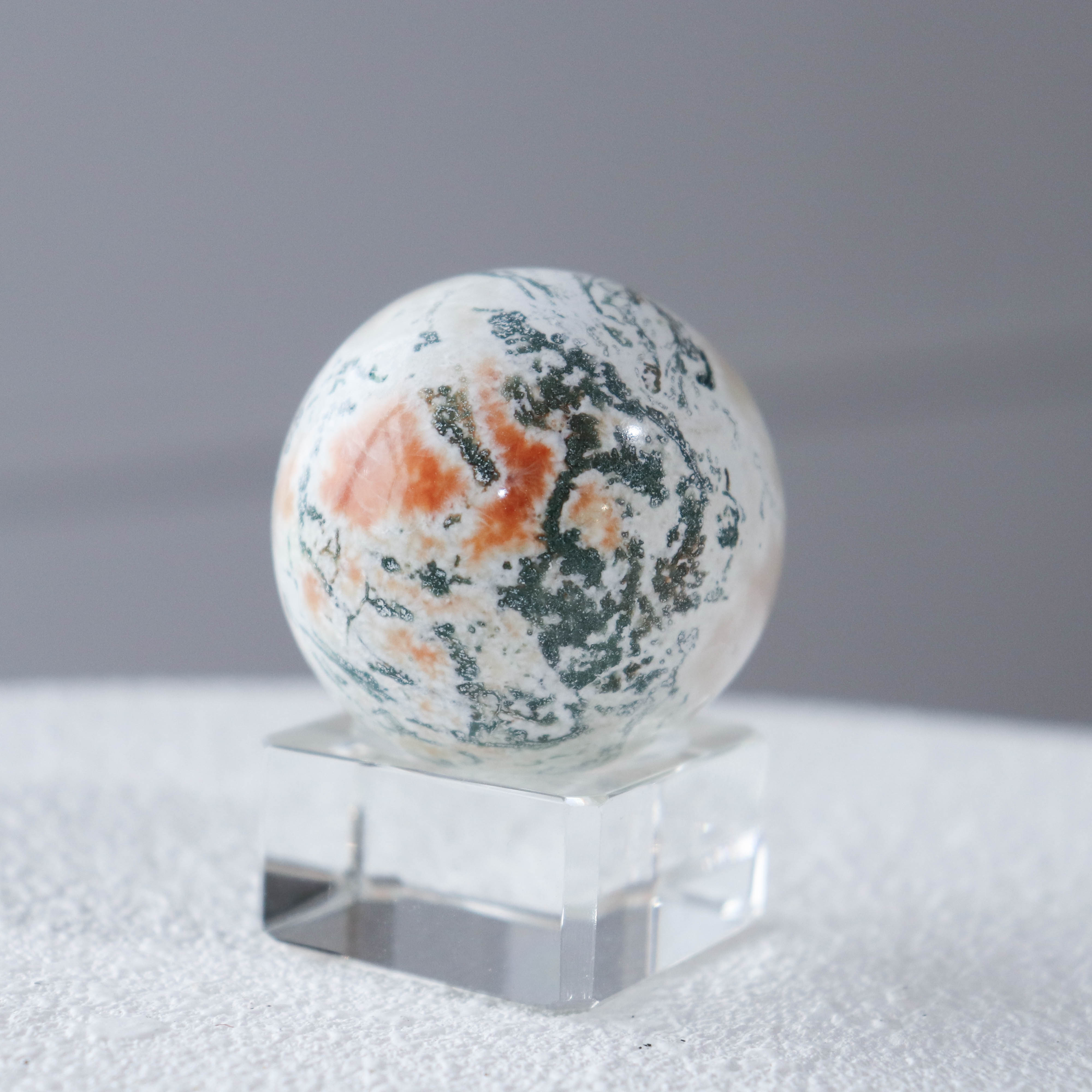 Heulandite & Moss Agate Sphere #3