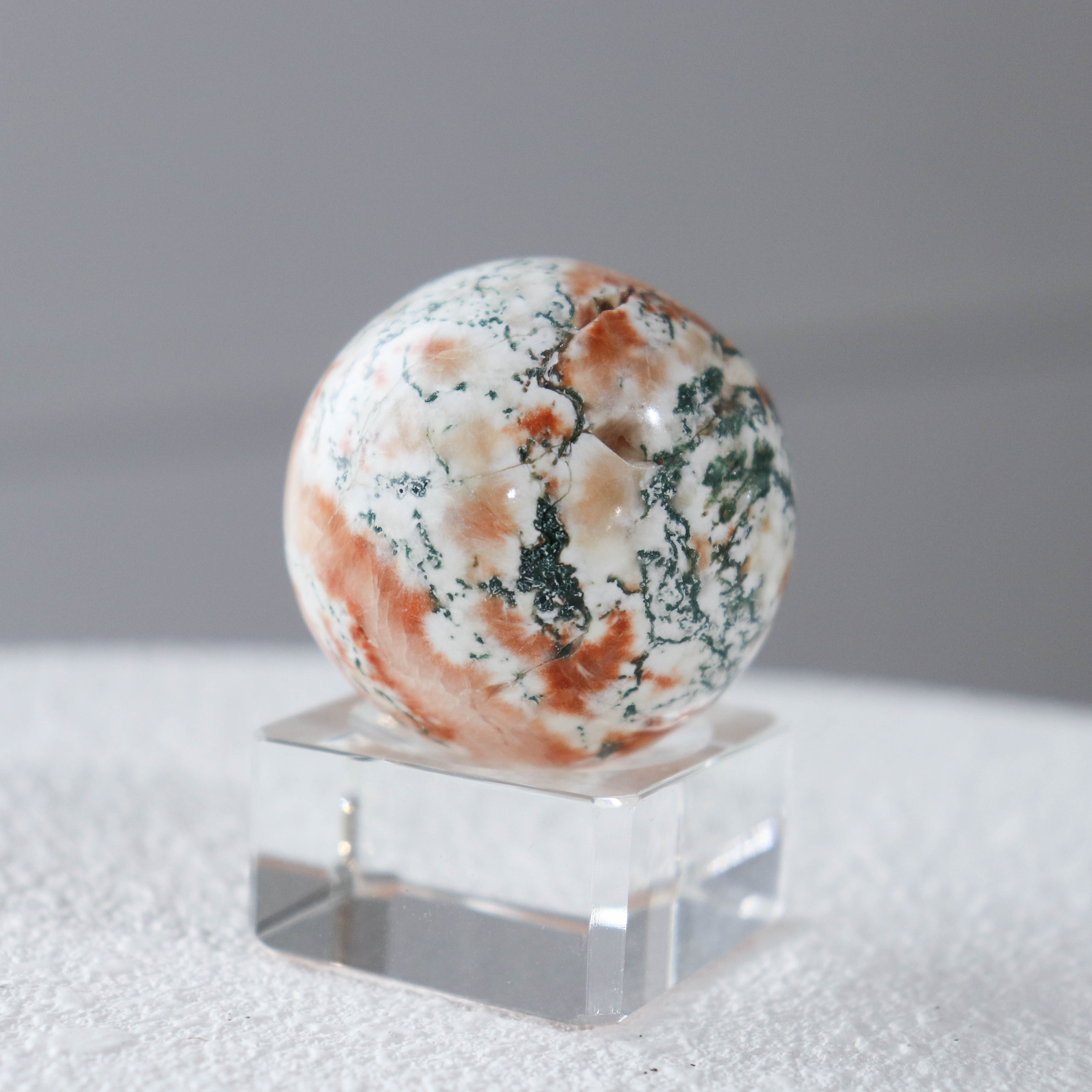 Heulandite & Moss Agate Sphere #4