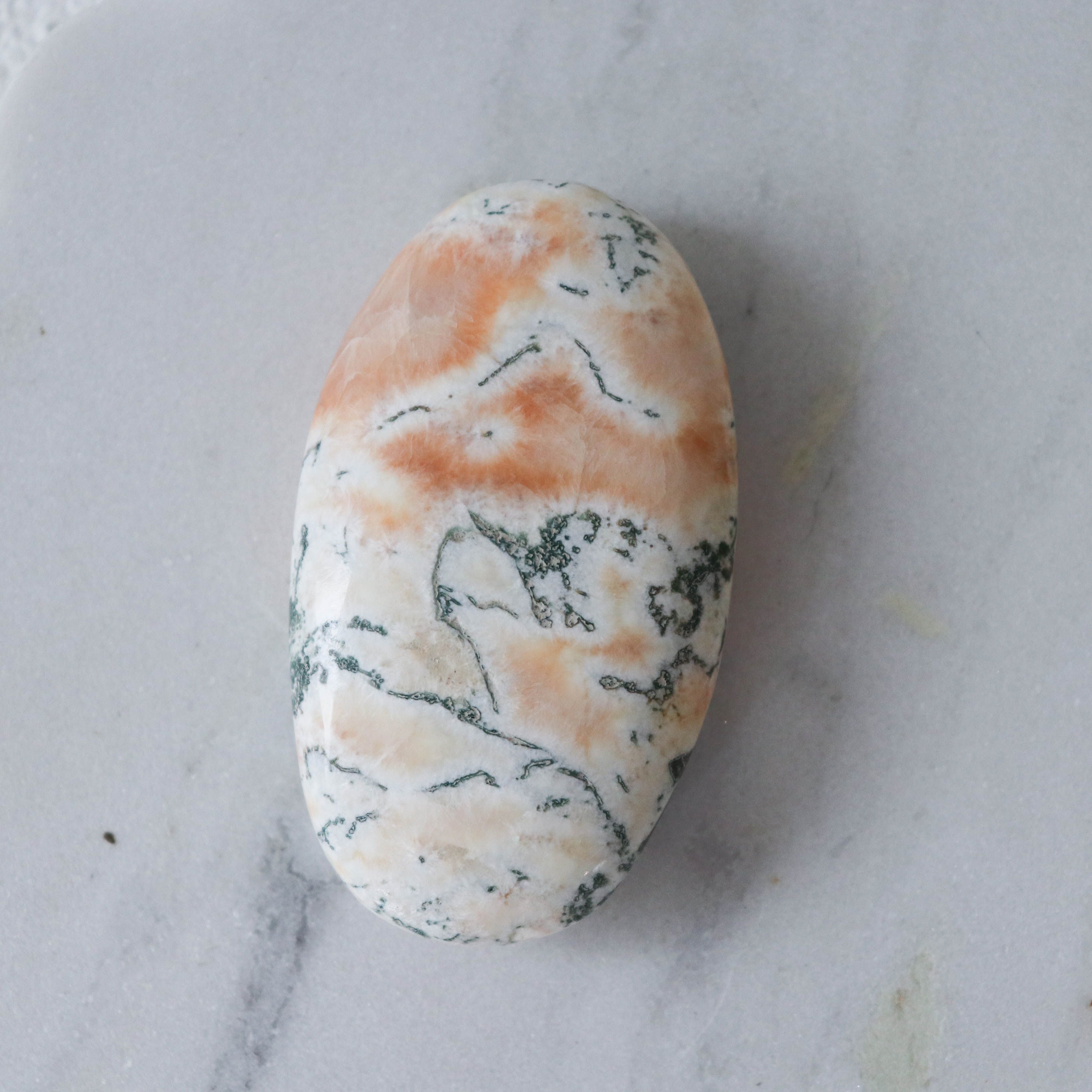Heulandite & Moss Agate Palm #1