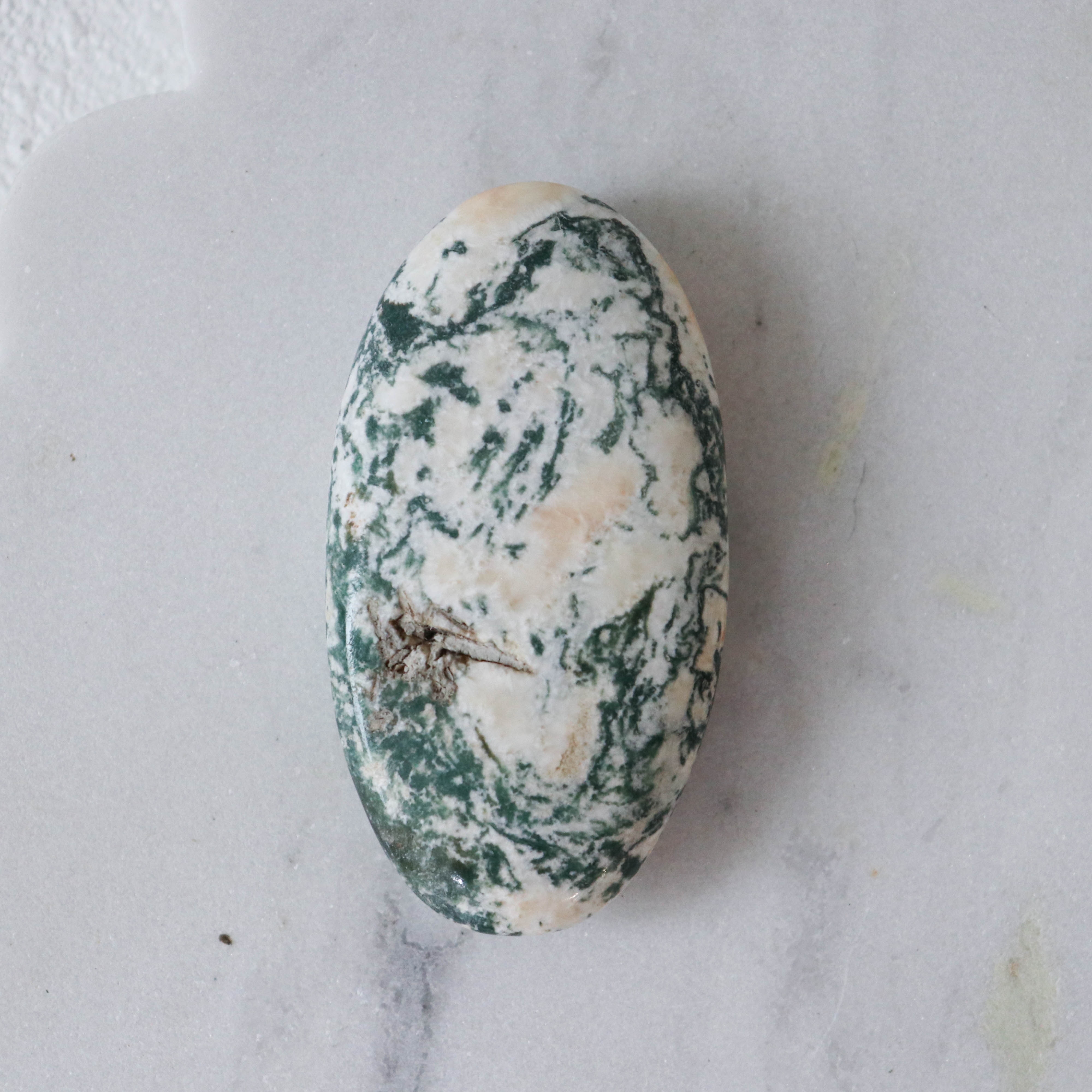 Heulandite & Moss Agate Palm #3