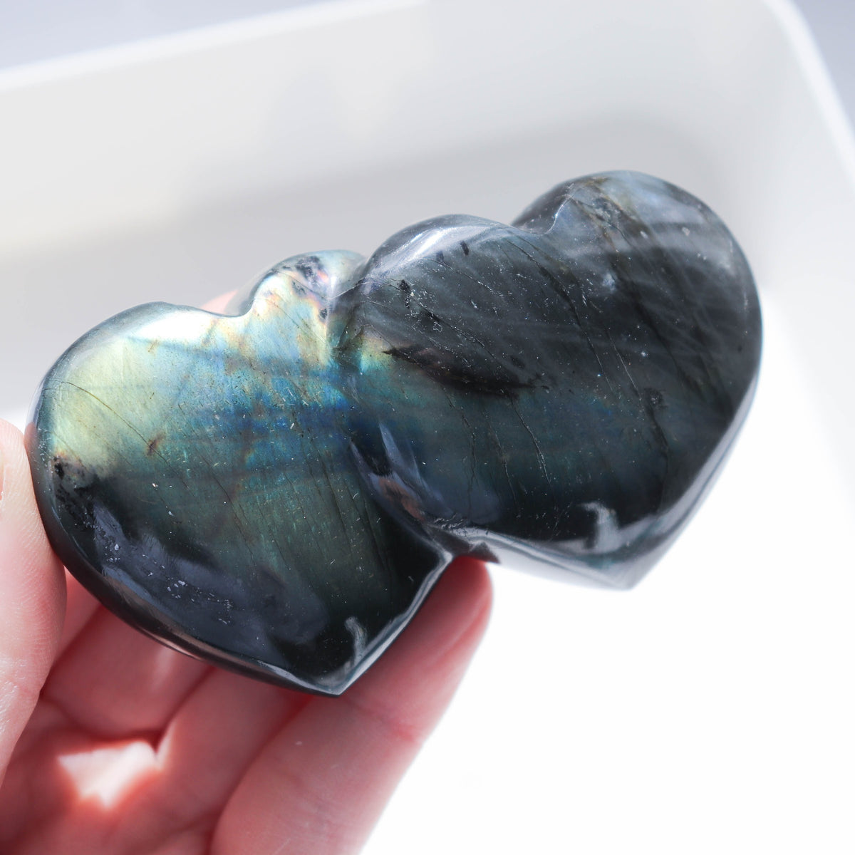 Labradorite Double Heart #1