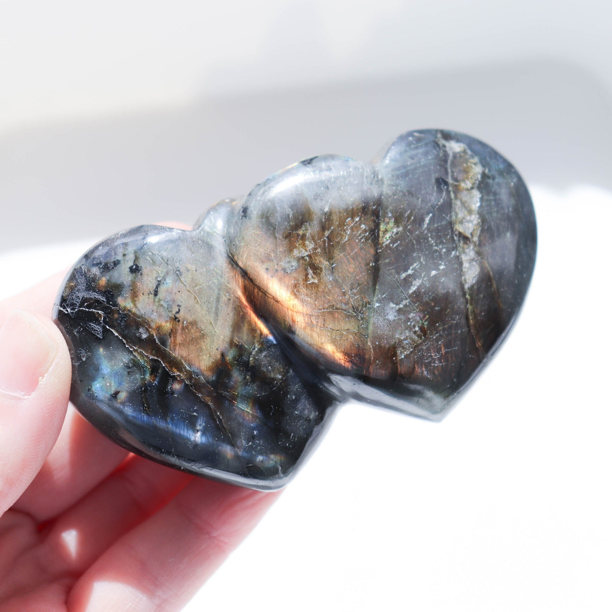 Labradorite Double Heart #2