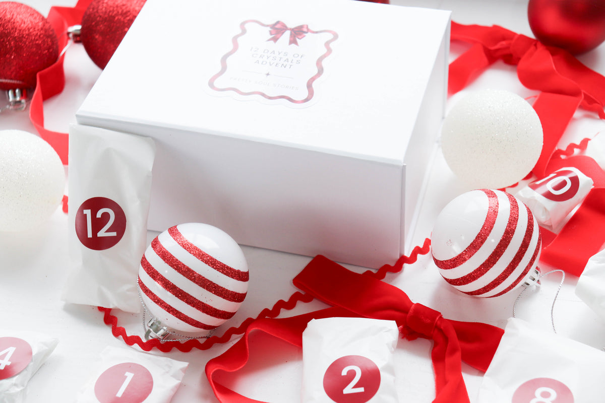 12 Days of Crystals Advent box and parcels