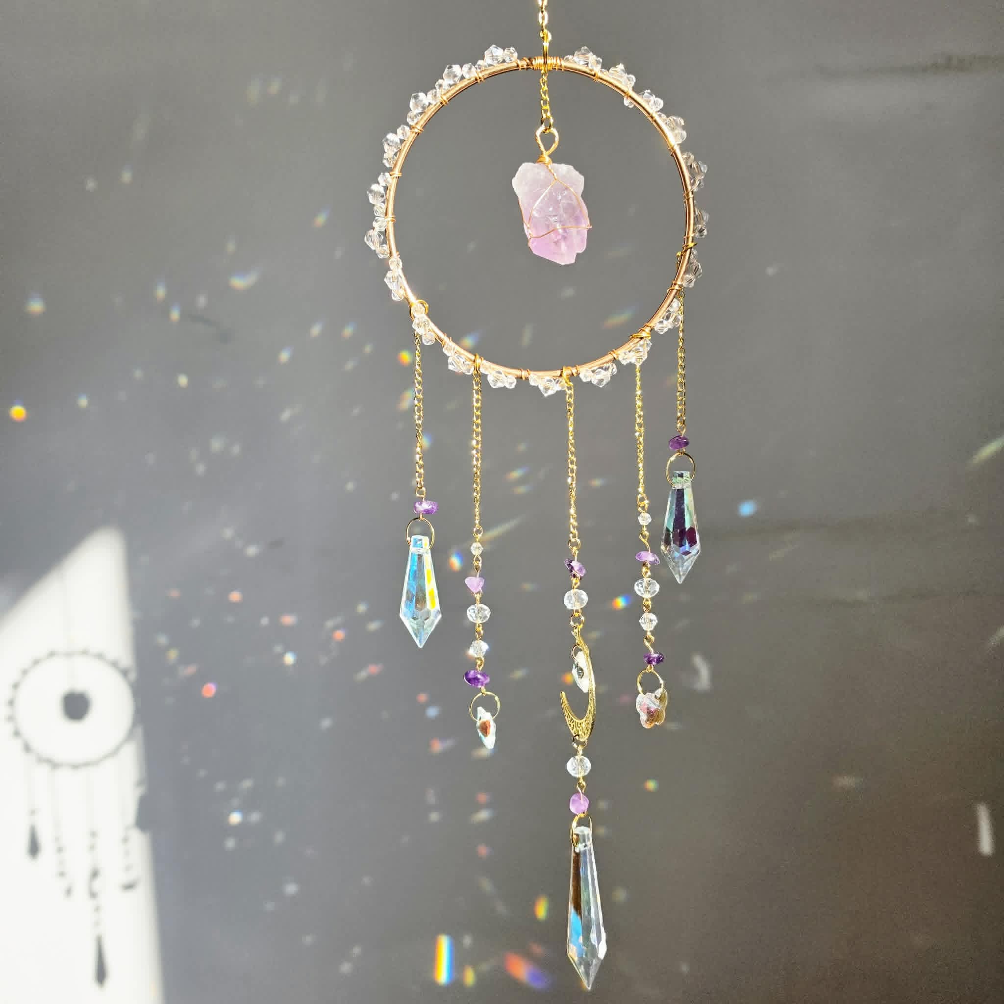 Magical Amethyst Suncatcher Hoop